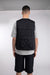 Cotton-twill cargo utility vest in black — main image