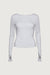 Open back long sleeve top in white — main image