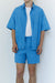 Short sleeve button up in ocean blue — main image
