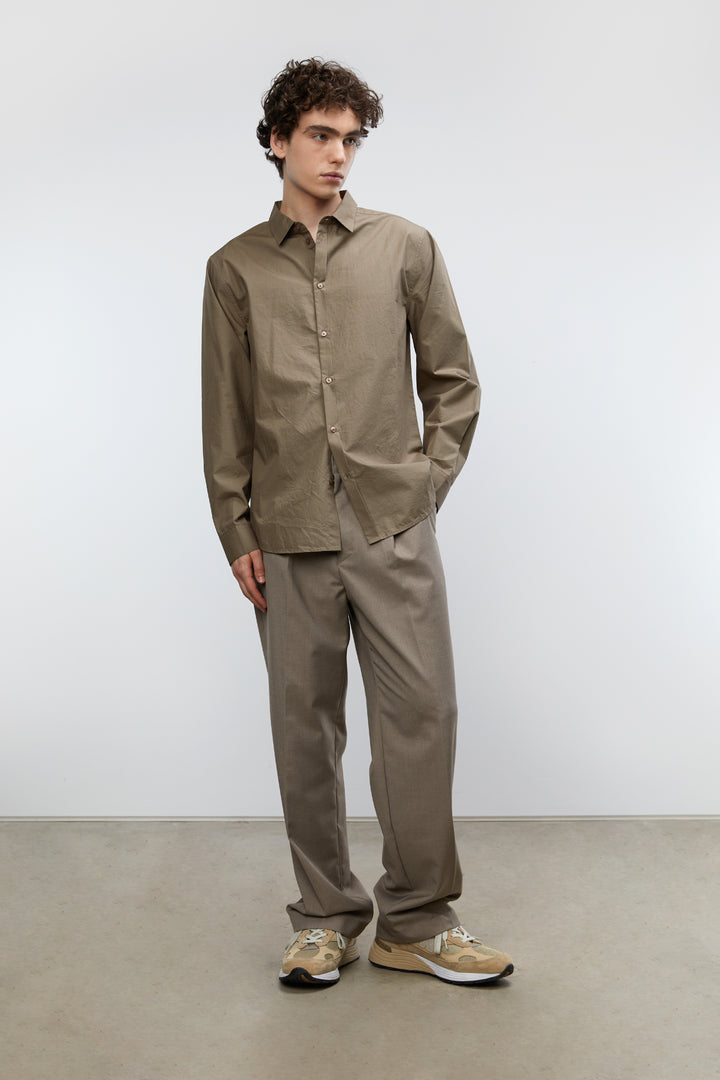 CLASSIC BUTTON-UP SHIRT in Taupe — alternate angle