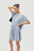 Drawstring short in misty blue — main image