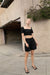 100% linen short in black — main image