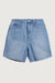 Mid thigh jean short in light stone — main image