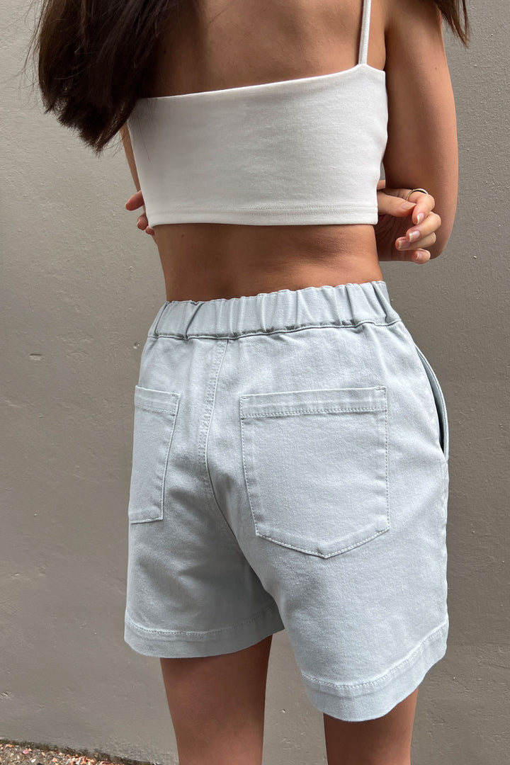 TWILL SHORT in Pearl Blue — alternate angle