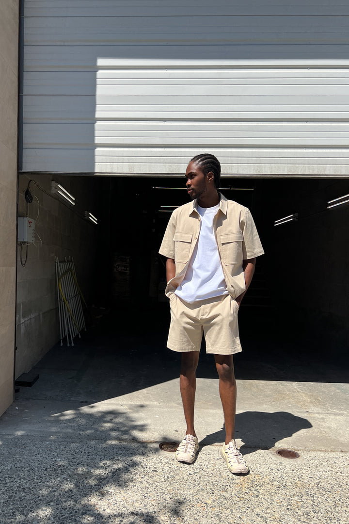 CLASSIC FIT SHORT in Beige — alternate angle