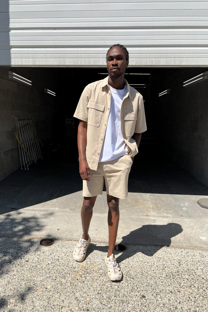 CLASSIC FIT SHORT in Beige — alternate angle