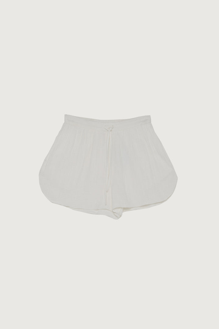 COTTON GAUZE SHORT in White — alternate angle