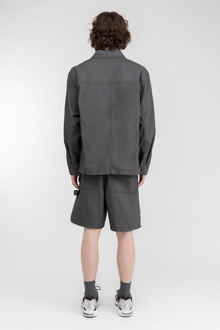 COTTON-TWILL CARGO SHORT in ASPHALT — alternate angle