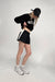 Nylon track short in black — main image