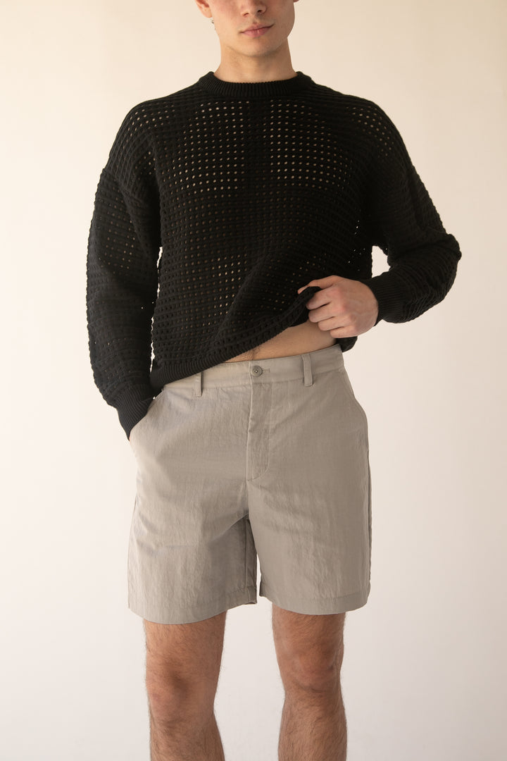 NYLON SHORT in Paloma — alternate angle