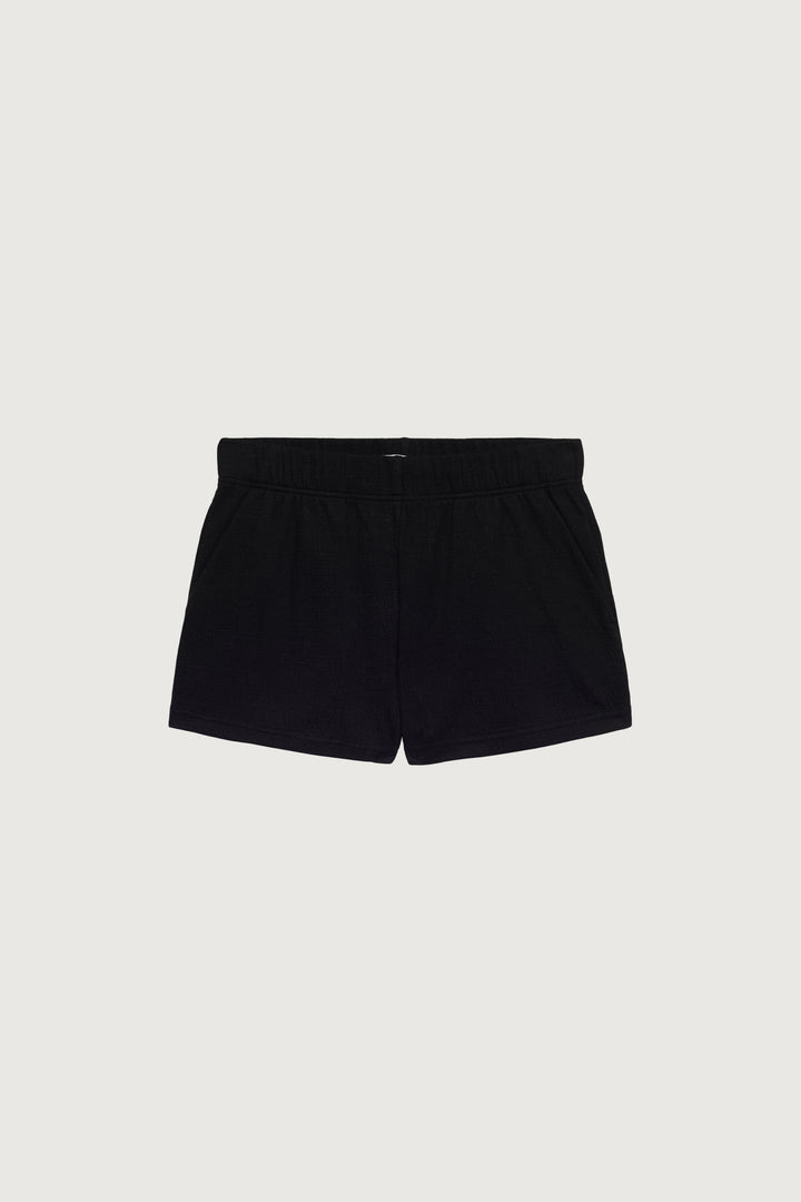 ELASTIC WAIST SHORT in Black — alternate angle