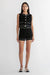 Contrast trim knit short in black cream — main image