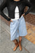Long denim short in light wash — main image