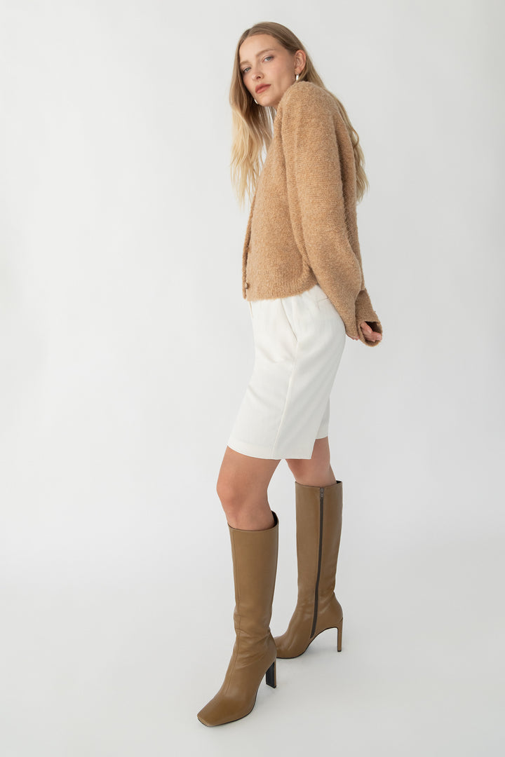 LONG TROUSER SHORTS in White — alternate angle