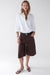 Twill denim jort in brown — main image
