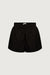 Gauze elastic waistband short in black — main image