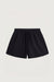 Knit drawstring elastic waist short in black — main image