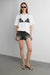 Vintage shredded denim short in grey wash — main image