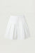 Pleated wide leg cullote short in ivory — main image