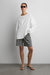 Striped short in dark gray stripe — main image