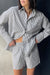 Cotton poplin striped short in navy tofu — main image