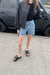 Crossfront jean short in light stone — main image
