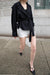 High rise fitted short in ivory — main image