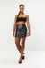 Vegan leather mini skirt in black — main image