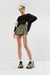Pleated cargo mini skirt in sage — main image