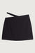 Mini skirt with cutout waist in black — main image