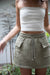 Cargo mini skirt in dusky green — main image
