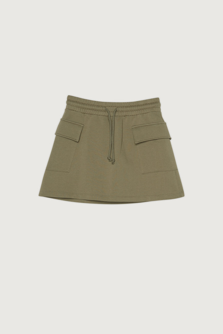CARGO MINI SKIRT in Dusky Green — alternate angle