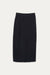 Linen blend wrap skirt in black — main image