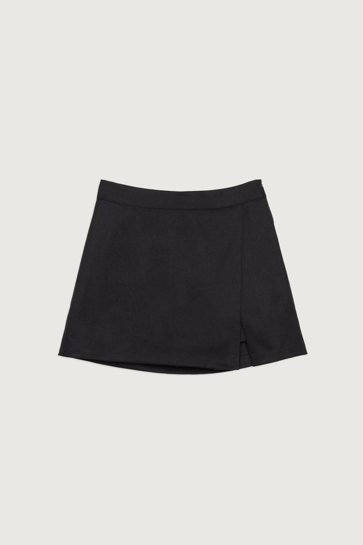 SKIRT WITH FRONT SLIT in Black — alternate angle