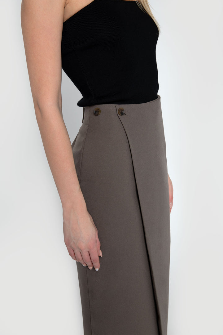 MIDI SKIRT in Khaki — alternate angle