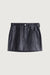 Vegan leather mini skirt in black — main image