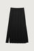 Wide ribbed midi skirt in black — main image