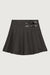 Double belted pleated mini skirt in black — main image