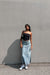 Midi jean skirt in medium wash — main image