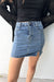 Fitted jean mini jean skirt in medium wash — main image