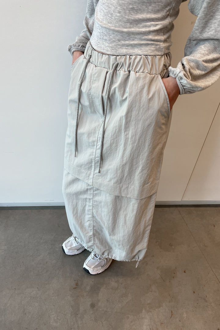 NYLON CARGO MIDI SKIRT in GREY — alternate angle
