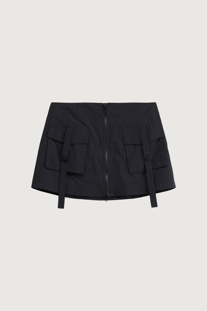 MINI NYLON CARGO SKIRT in Black — alternate angle