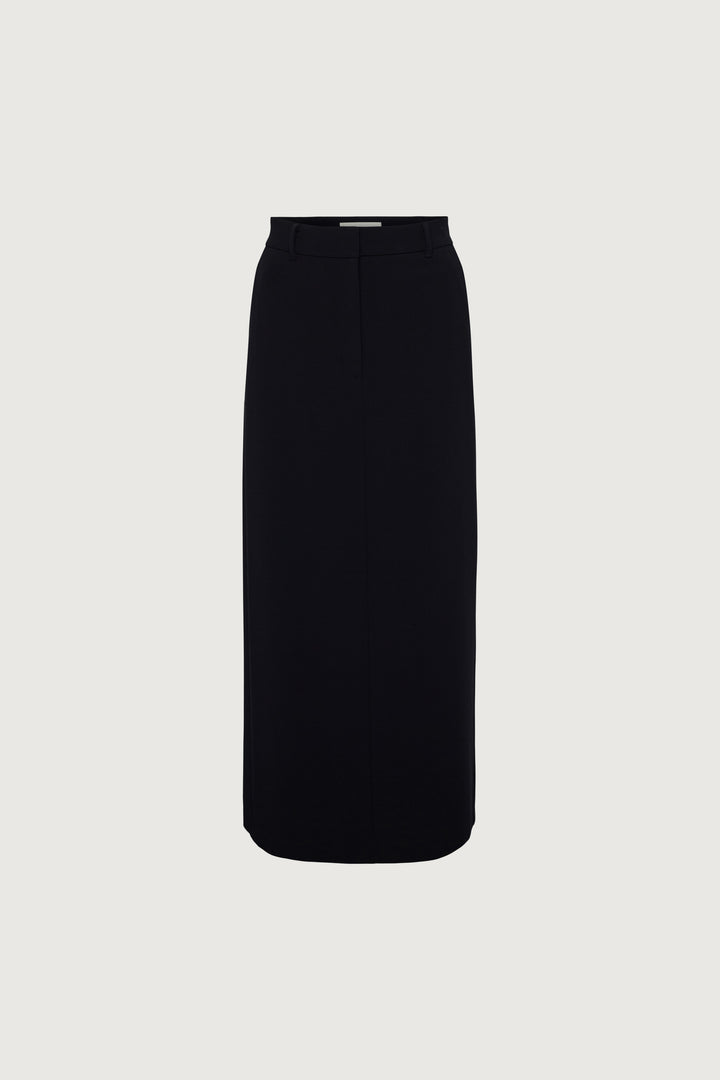 MAXI SUITING SKIRT in Black — alternate angle
