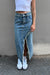 Denim maxi skirt in dark wash — main image