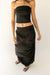 Gathered detail column maxi skirt in black — main image