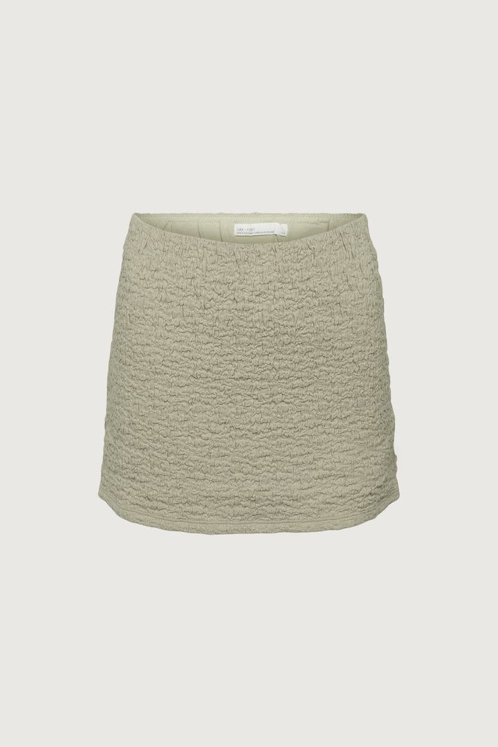 CRINKLE TEXTURED MINI SKIRT in Moss Grey — alternate angle