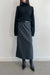 Midi skirt with back slit in charcoal — main image