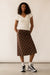 Plaid midi skirt in brown plaid — main image