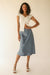 Satin midi slip skirt in bluefin — main image