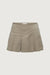 Pleated twill mini skort in winter twig — main image